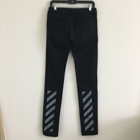 Off-White StreetWear Womens Size 27 Jean 2013 Rare Black Patchwork Logo Jean - Picture 12 of 16